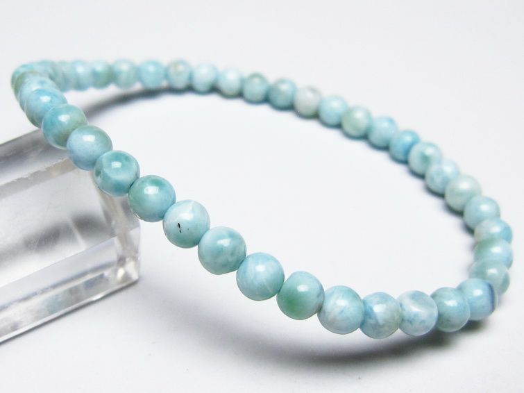 ラリマー ブレスレット 5mm メール便可 一点物 111-50953