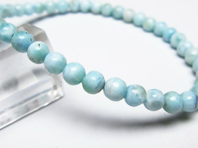 ラリマー ブレスレット 5mm メール便可 一点物 111-50953