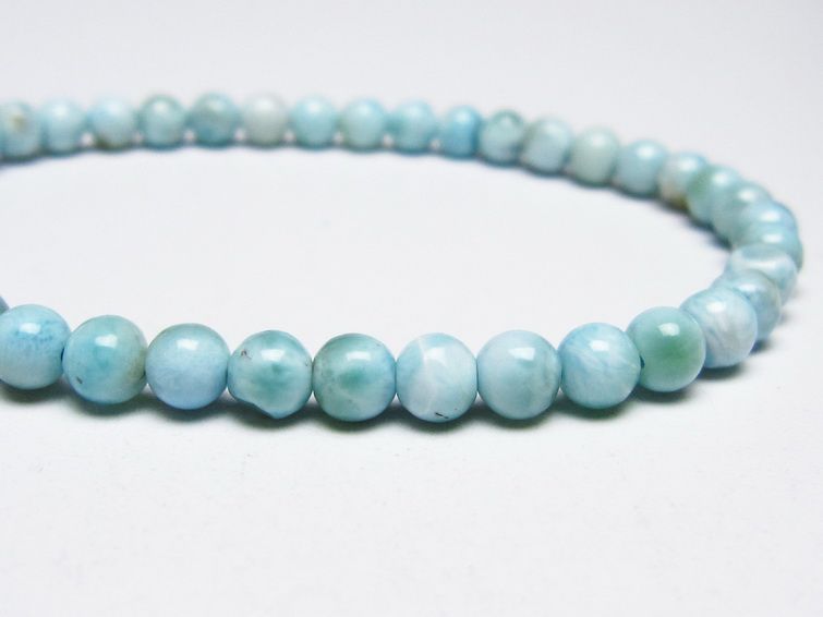 ラリマー ブレスレット 5mm メール便可 一点物 111-50953