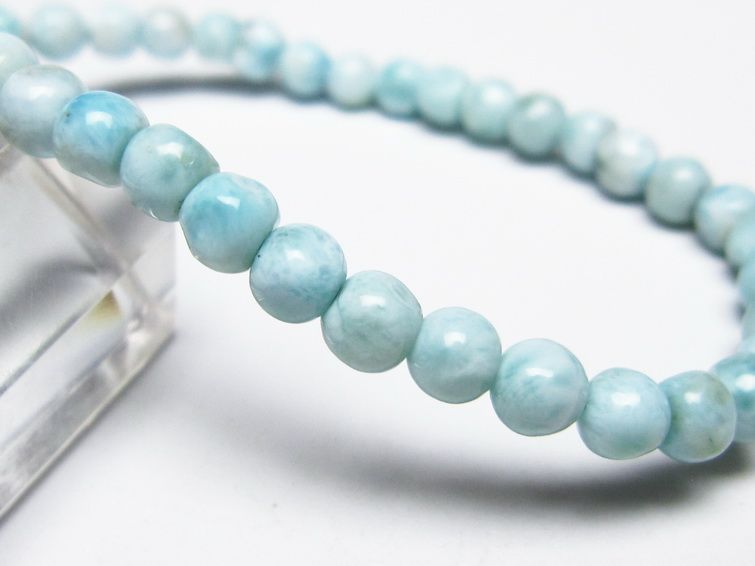 ラリマー ブレスレット 5mm メール便可 一点物 111-50954