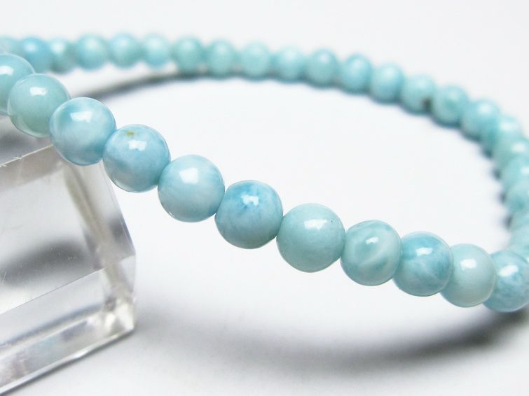 ラリマー ブレスレット 5mm メール便可 一点物 111-50955