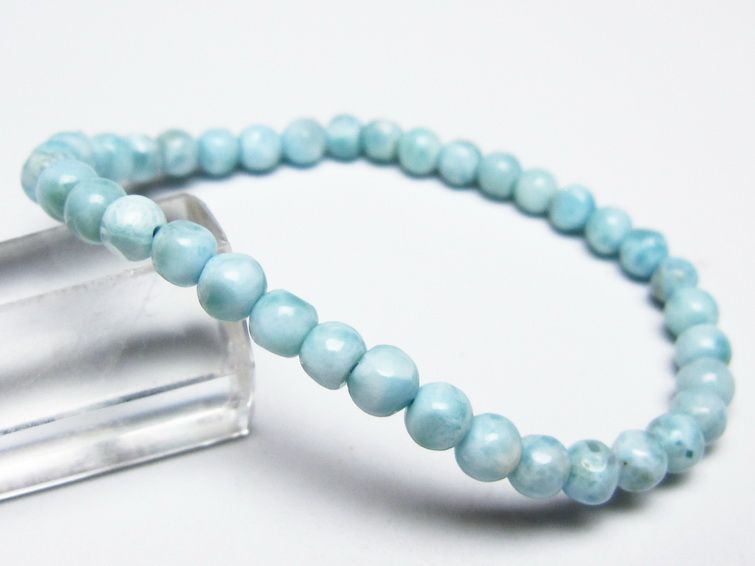 ラリマー ブレスレット 5mm メール便可 一点物 111-50956