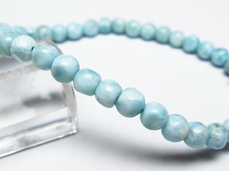 ラリマー ブレスレット 5mm メール便可 一点物 111-50956