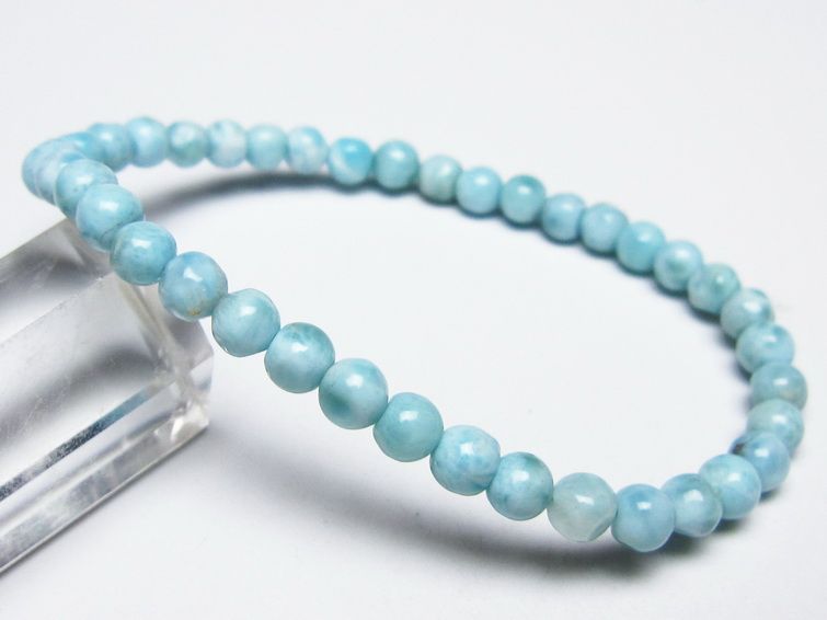 ラリマー ブレスレット 5mm メール便可 一点物 111-50957
