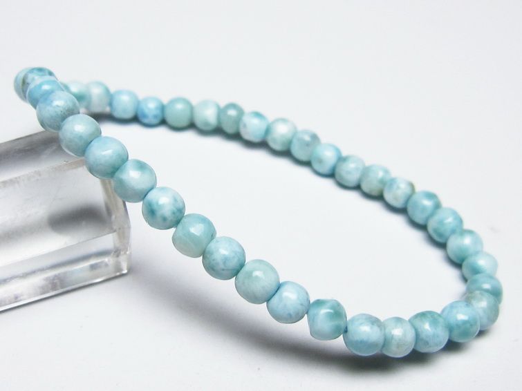 ラリマー ブレスレット 5mm メール便可 一点物 111-50958