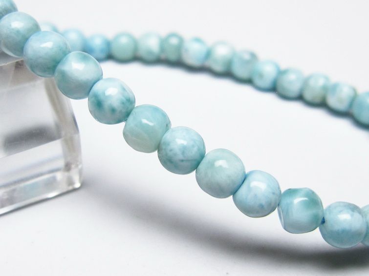 ラリマー ブレスレット 5mm メール便可 一点物 111-50958