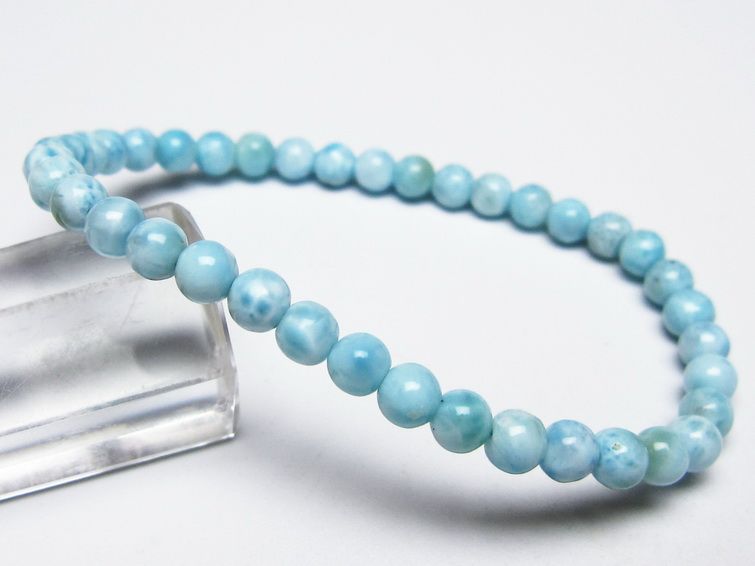 ラリマー ブレスレット 5mm メール便可 一点物 111-50959