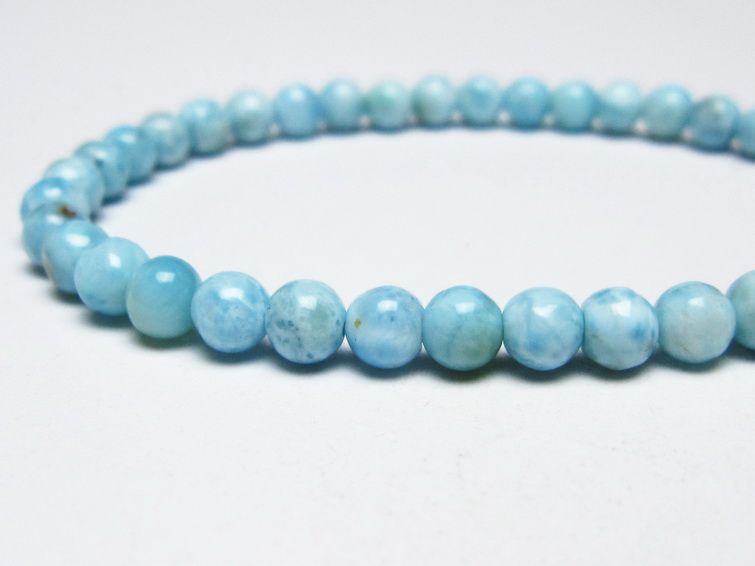 ラリマー ブレスレット 5mm メール便可 一点物 111-50959