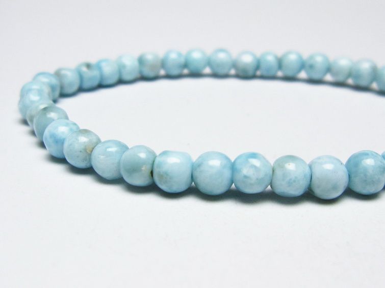 ラリマー ブレスレット 5mm メール便可 一点物 111-50960