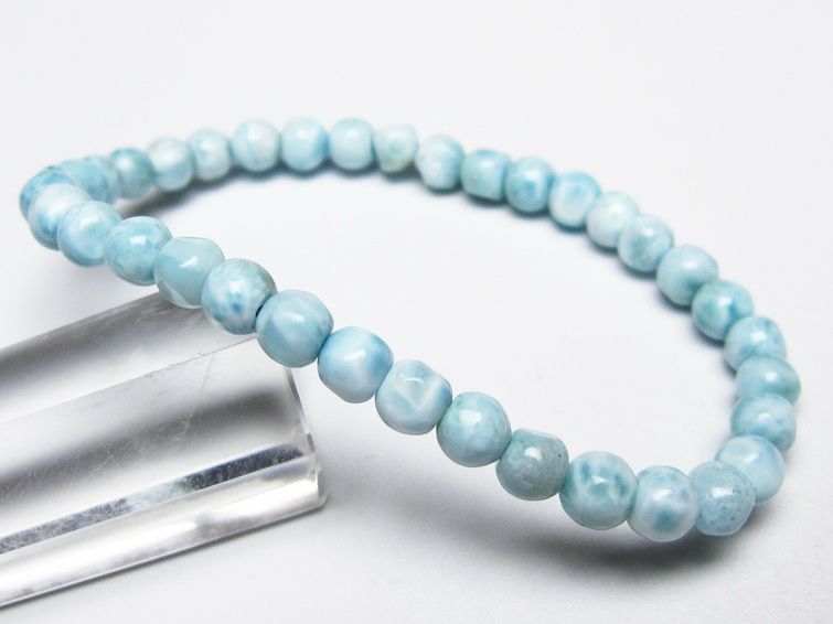 ラリマー ブレスレット 5mm メール便可 一点物 111-50962