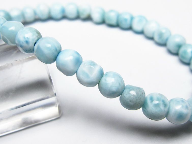 ラリマー ブレスレット 5mm メール便可 一点物 111-50962