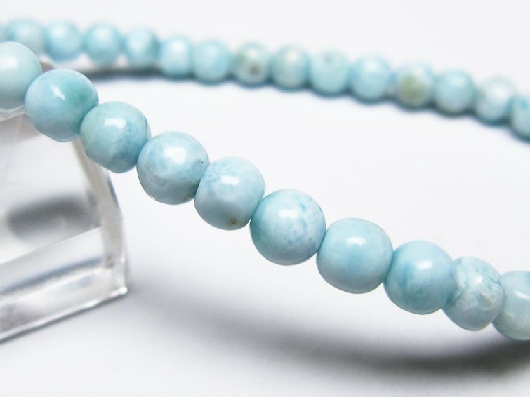 ラリマー ブレスレット 5mm メール便可 一点物 111-50963