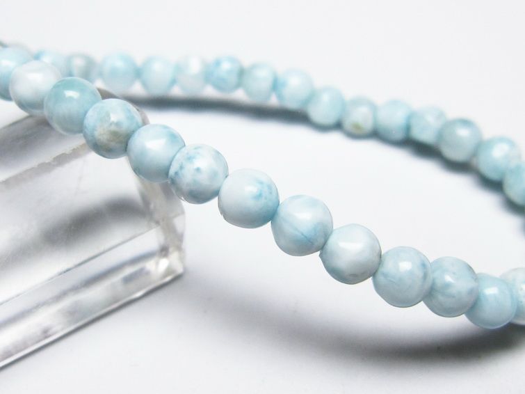 ラリマー ブレスレット 5mm メール便可 一点物 111-50964