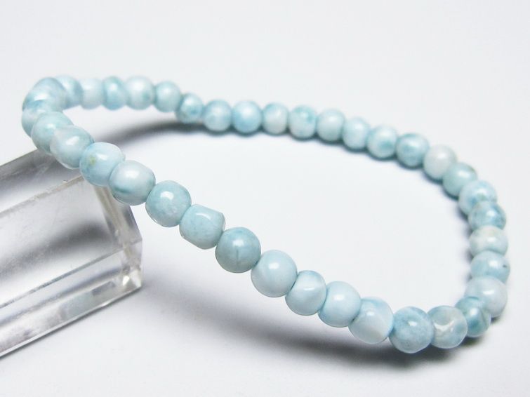 ラリマー ブレスレット 5mm メール便可 一点物 111-50965