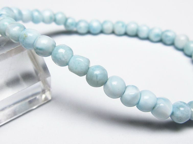ラリマー ブレスレット 5mm メール便可 一点物 111-50965