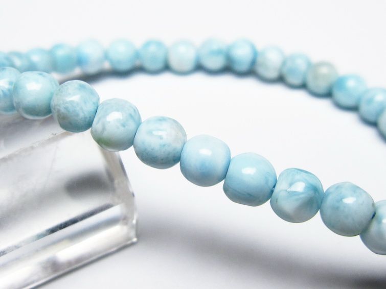 ラリマー ブレスレット 5mm メール便可 一点物 111-50968