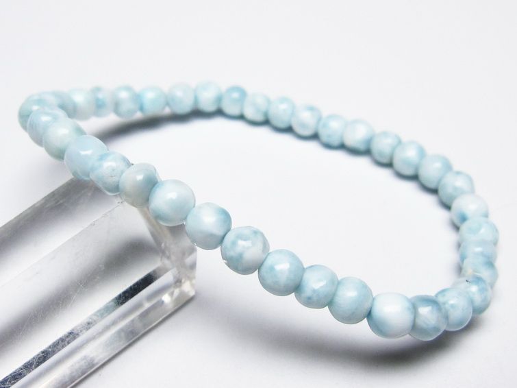 ラリマー ブレスレット 5mm メール便可 一点物 111-50969
