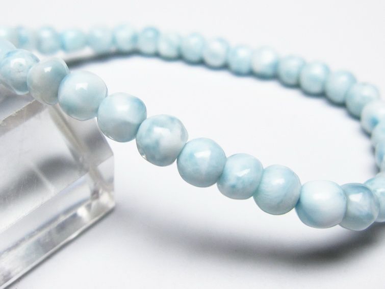ラリマー ブレスレット 5mm メール便可 一点物 111-50969