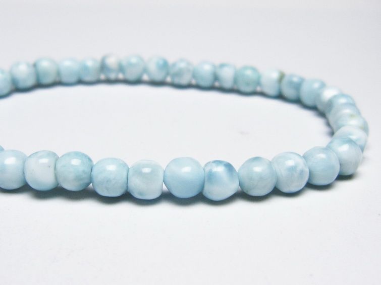 ラリマー ブレスレット 5mm メール便可 一点物 111-50969