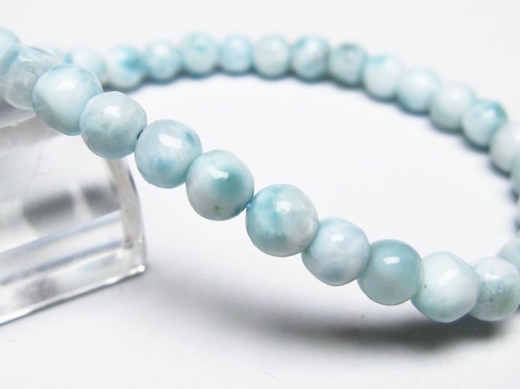 ラリマー ブレスレット 5mm メール便可 一点物 111-50972