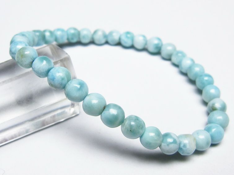 ラリマー ブレスレット 5mm メール便可 一点物 111-50983
