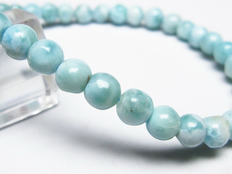 ラリマー ブレスレット 5mm メール便可 一点物 111-50983
