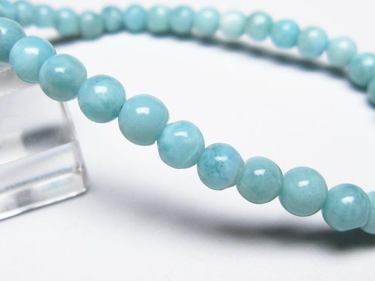ラリマー ブレスレット 5mm メール便可 一点物 111-50984