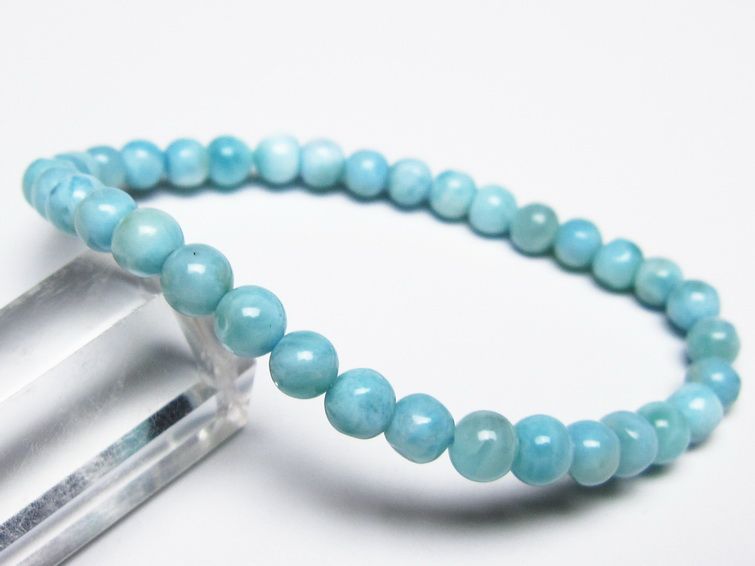 ラリマー ブレスレット 5mm メール便可 一点物 111-50985