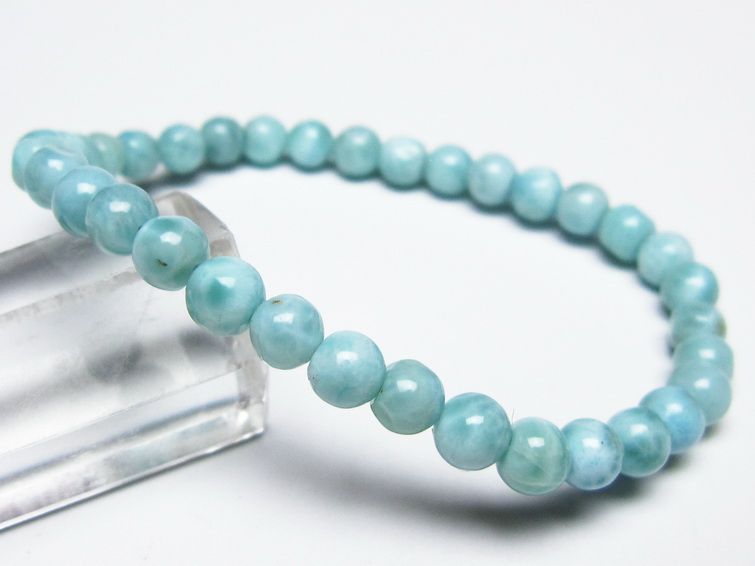 ラリマー ブレスレット 5mm メール便可 一点物 111-50986
