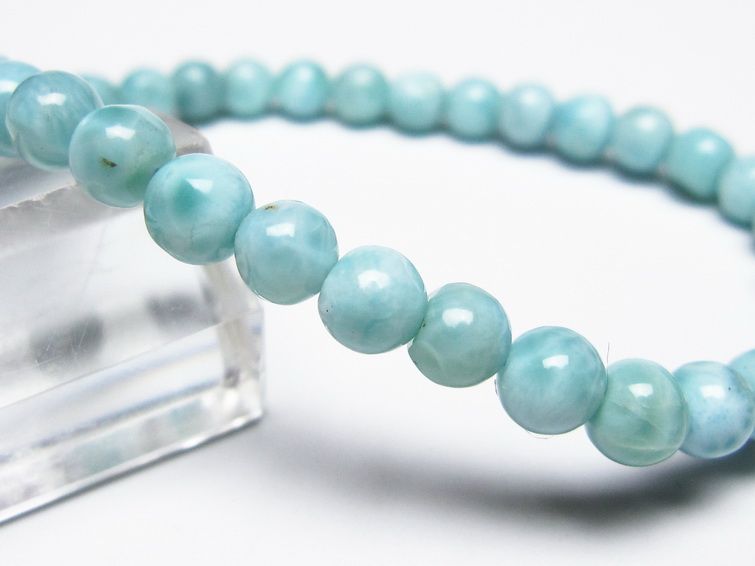 ラリマー ブレスレット 5mm メール便可 一点物 111-50986