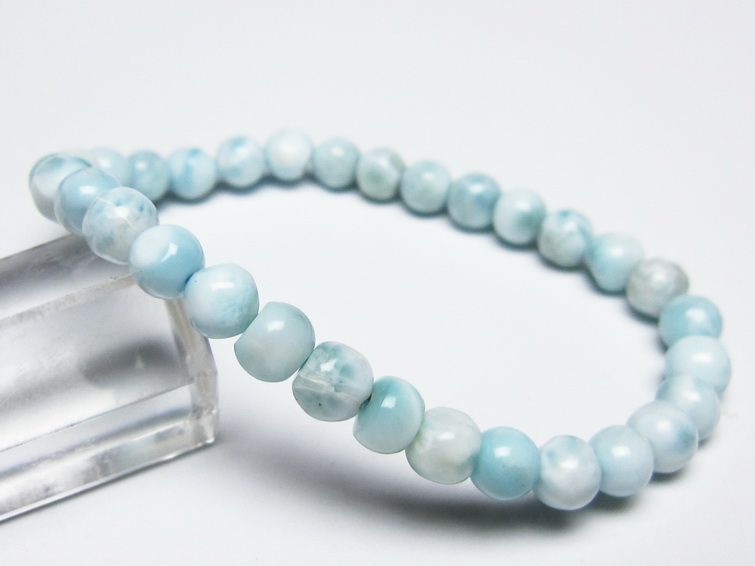 ラリマー ブレスレット 5mm メール便可 一点物 111-50989