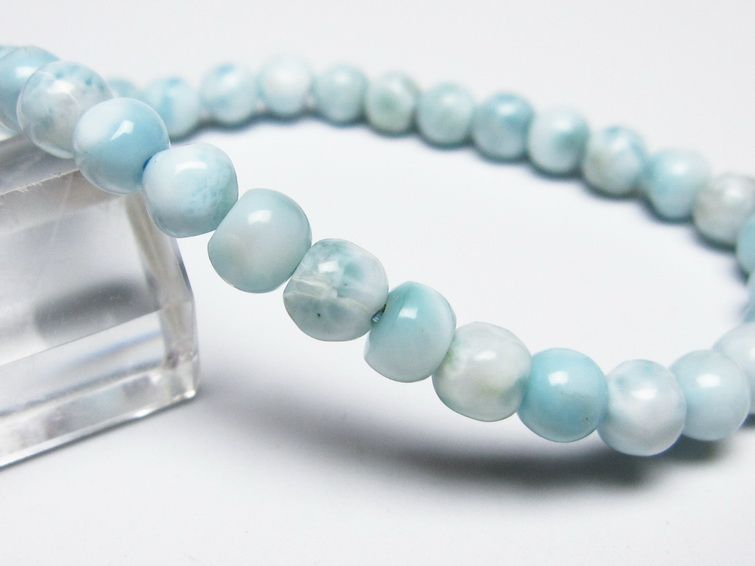 ラリマー ブレスレット 5mm メール便可 一点物 111-50989