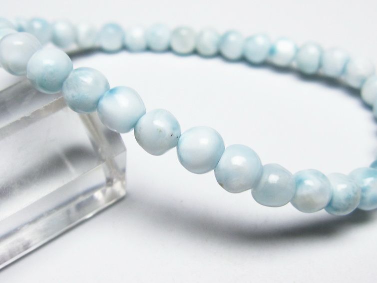 ラリマー ブレスレット 5mm メール便可 一点物 111-50990