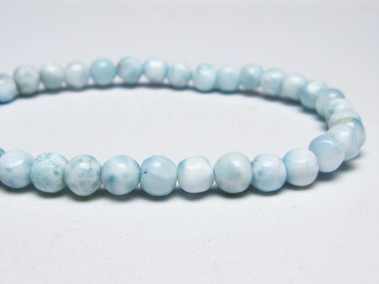 ラリマー ブレスレット 5mm メール便可 一点物 111-50990
