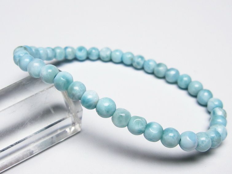 ラリマー ブレスレット 5mm メール便可 一点物 111-51005