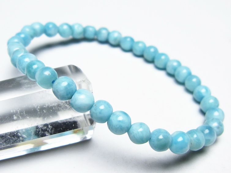 ラリマー ブレスレット 5mm メール便可 一点物 111-51007