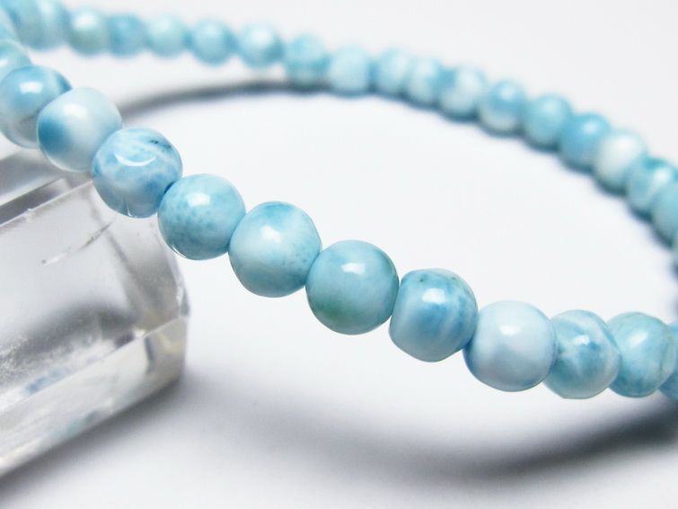ラリマー ブレスレット 5mm メール便可 一点物 111-51019