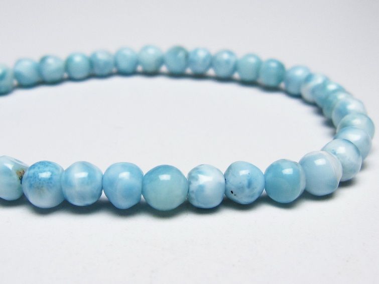 ラリマー ブレスレット 5mm メール便可 一点物 111-51021