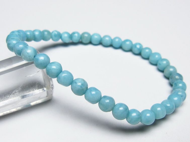 ラリマー ブレスレット 5mm メール便可 一点物 111-51022