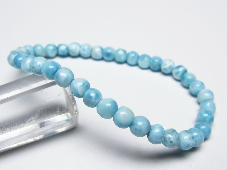 ラリマー ブレスレット 5mm メール便可 一点物 111-51023