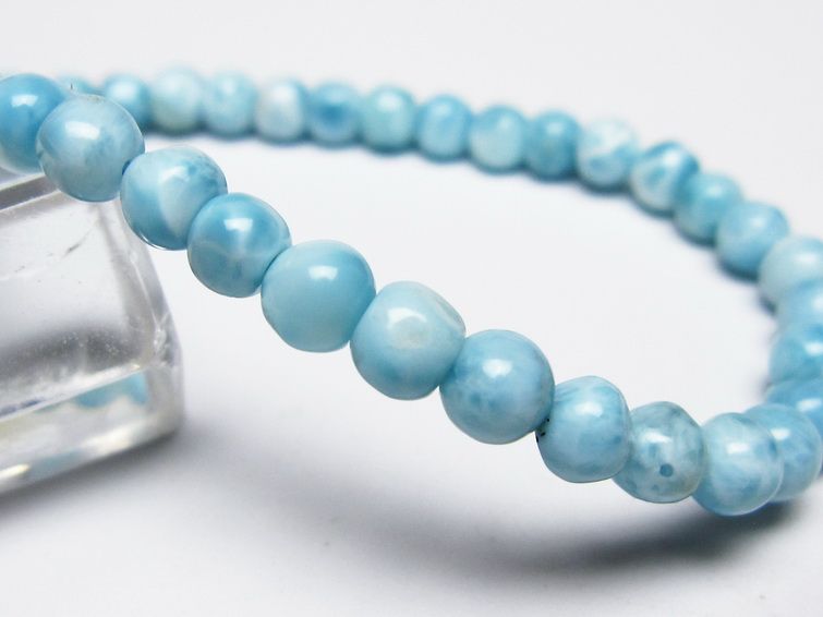ラリマー ブレスレット 5mm メール便可 一点物 111-51023