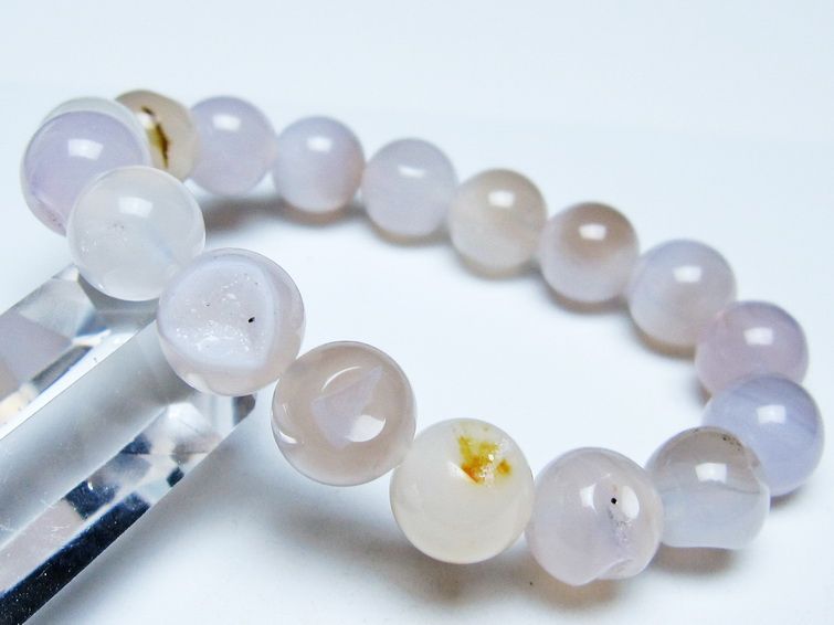 アゲート 笑口ブレスレット 12mm メール便可 一点物 111-51638