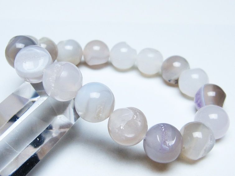 アゲート 笑口ブレスレット 12mm メール便可 一点物 111-51639