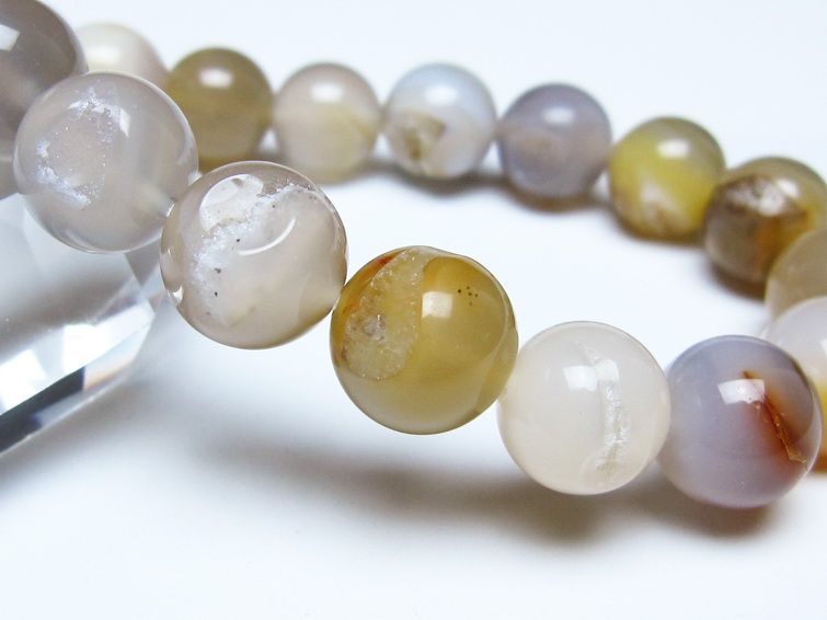アゲート 笑口ブレスレット 12mm メール便可 一点物 111-51662