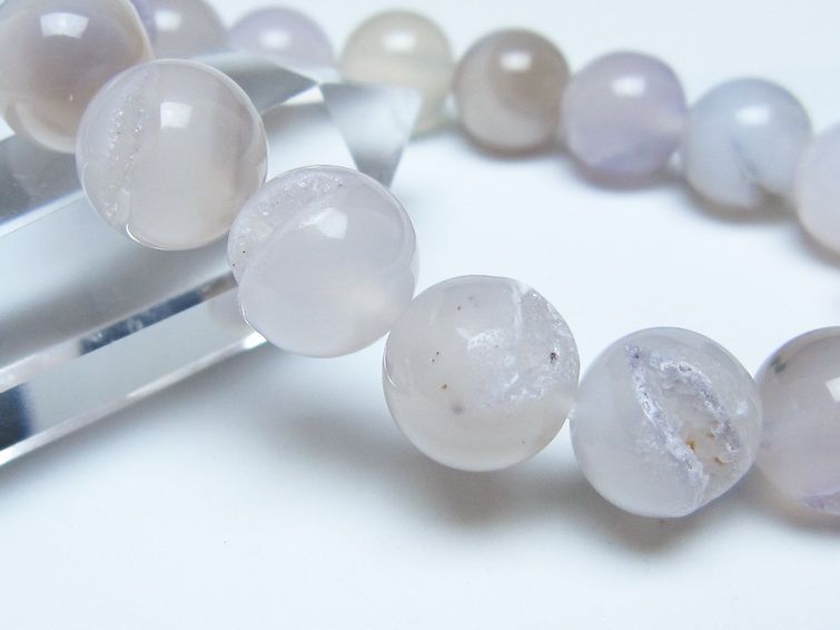 アゲート 笑口ブレスレット 12mm メール便可 一点物 111-51691