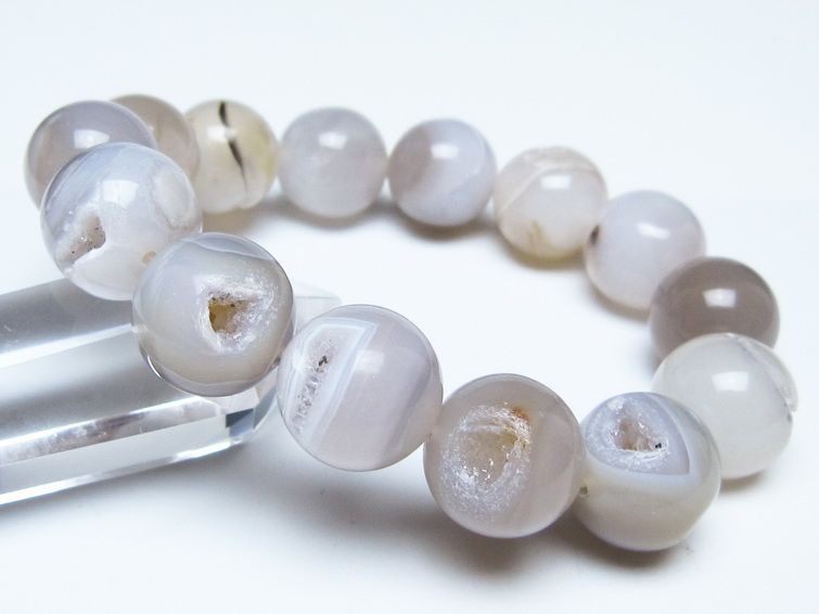 アゲート 笑口ブレスレット 16mm メール便可 一点物 111-51737