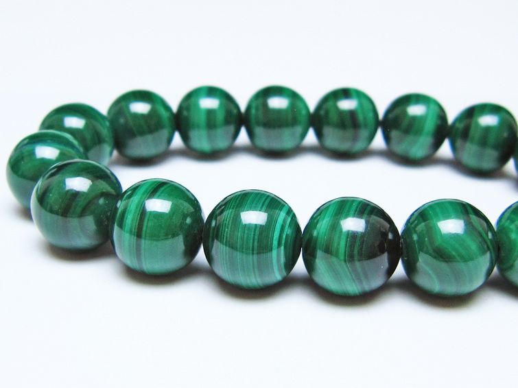 マラカイト ブレスレット 12mm 一点物 111-51925