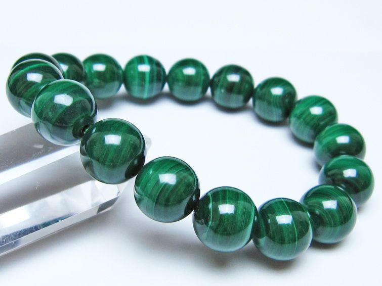 マラカイト ブレスレット 12mm 一点物 111-51928