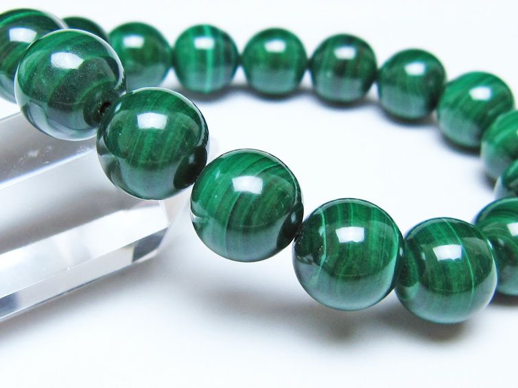 マラカイト ブレスレット 12mm 一点物 111-51928