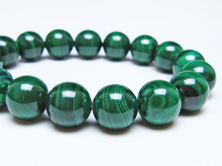 マラカイト ブレスレット 12mm 一点物 111-51928